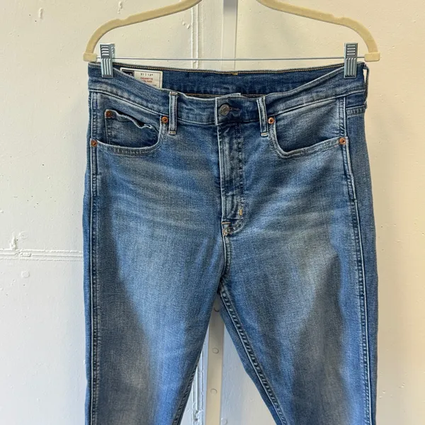 Gap Cigarette High Rise Jeans Womens 31/12R Medium Wash Blue Denim Slim Leg - Image 3