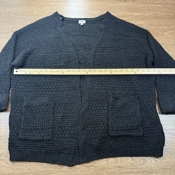 Buckle BKE Women's Black Open Front Cardigan Chunky Knit Pockets Size L Cozy Fall Style - Image 5