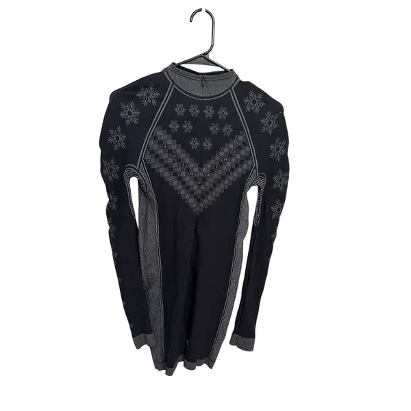 SKIMS FIRST LAYERS Half Zip Onesie 2X/3X OBSIDIAN WINTER FAIRISLE New - Image 5