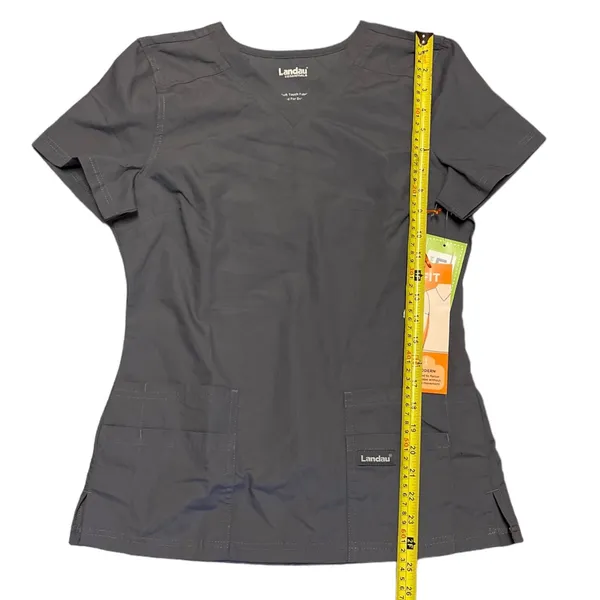 Landau Modern Fit Gray Hospital Work Scrubs XX-Small - Image 4