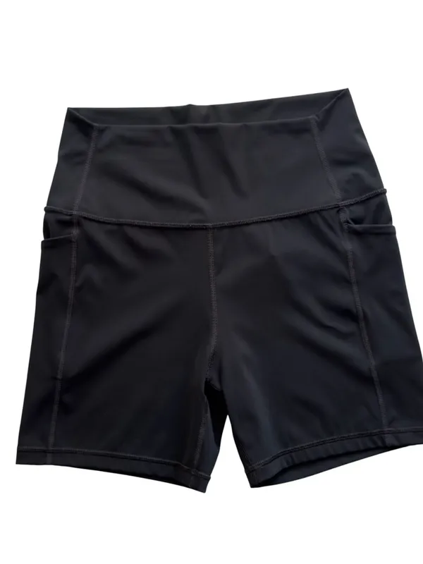 CRZ Yoga Black Biker Shorts Pockets 5" Naked Feeling High Waist Medium Women’s - Image 5