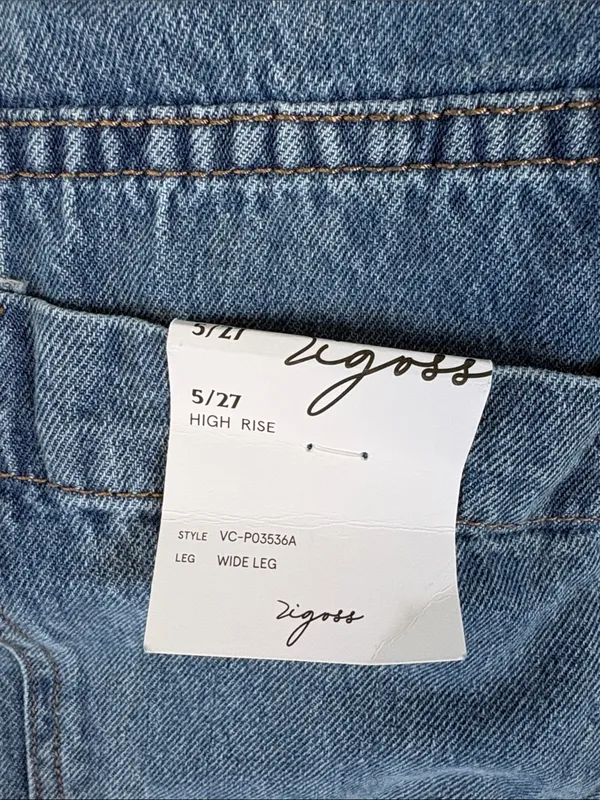 NWT Vigoss Wide Leg Two-Tone Light Blue Women’s Jeans size 5 27 - Image 7