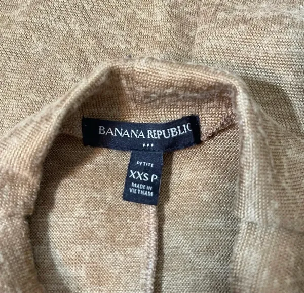 Banana Republic Mock Neck Thin Sweater Dark Tan Soft Knit - Image 7