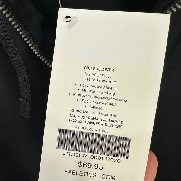 Fabletics Gigi Pullover Black Half‎ Zip Sweatshirt Mesh Pockets Athleisure XS - Image 4