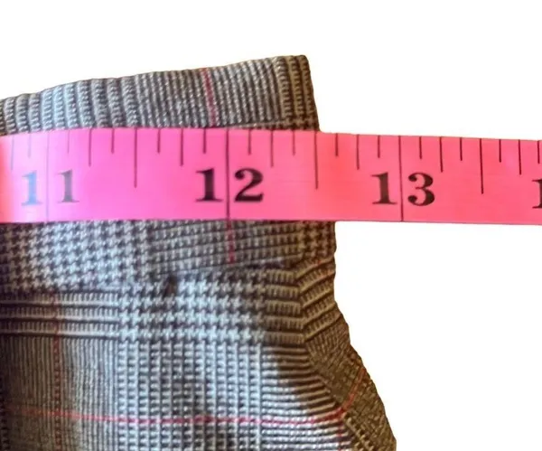 Brown Red Plaid Womens Small Custom Made Peplum Button Up Retro 1951 Suit OOAK - Image 14