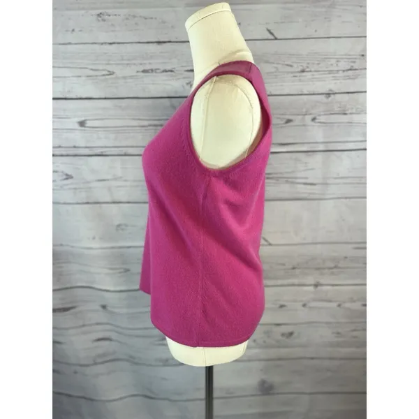 Ann Taylor 100% Cashmere Sleeveless Sweater Top Pink Women’s Medium - Image 2