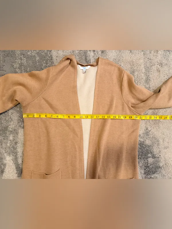 Time & Tru Lightweight Camel Open-Front Women's Sweater Cardigan - Image 5