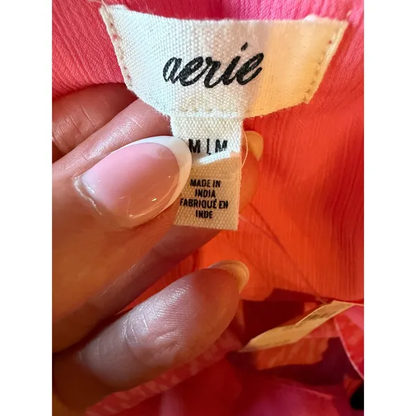 Aerie Chiffon Wrap Skirt Women Medium Pink Clay NWT Layered Ruffle Coquette AE - Image 6