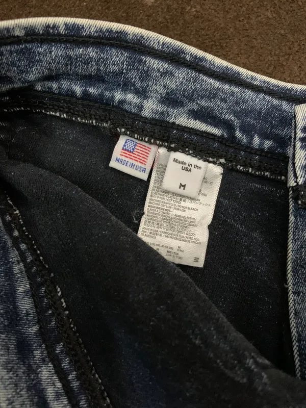 American Apparel MD 90s Blue Acid Wash High Waist Shorts - Image 5