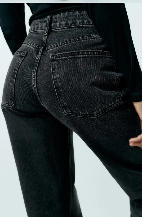 ZARA Black High Waisted Jeans - Image 4