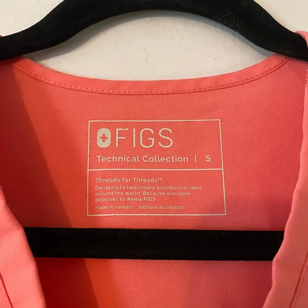 FIGS Neon Pink Catarina Scrub Top Uniform Nurse Doctor Women's size Small - Image 2