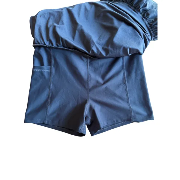 Old Navy Sleek Tech Go-Dry High Rise Bubble Skort Small Navy Tennis Golf - Image 3