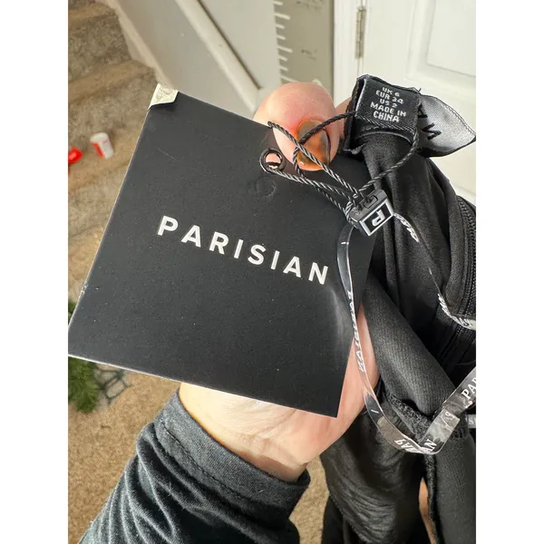 PARISIAN NWT Black Satin Slip Dress Cocktail Party Black Tie Formal Size‎ US 2 - Image 3