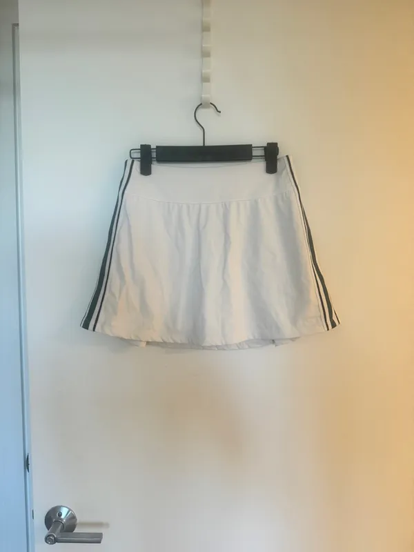 Alala White Tennis Skort with Black Side Stripe - Image 2