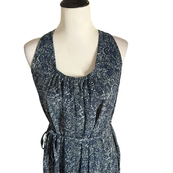 Converse Womens Paisley Print Open Back Dress Size M Blue Halter Tie Waist BOHO Casual - Image 10