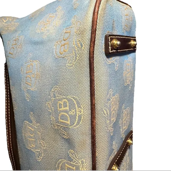 Dooney & Bourke East West Canvas / Leather Trim Donegal Crest Tote Shoulder Bag - Image 10