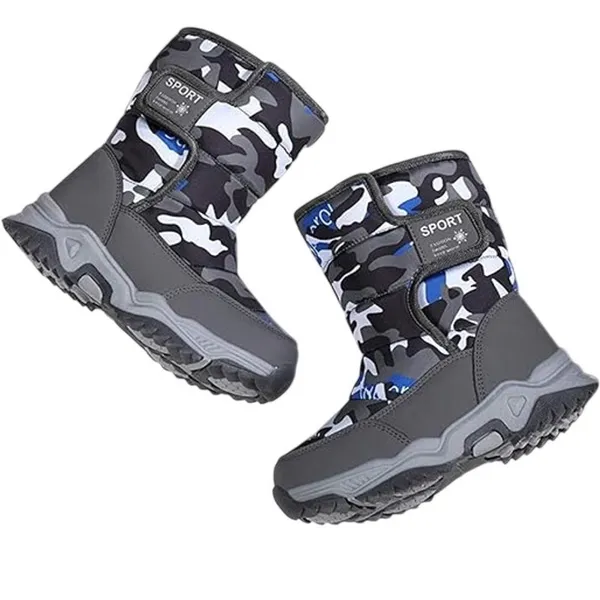 BRAND NEW ~ Camouflage Blue & Gray Camo Winter Snow Boots ~ Women's Size 8 - Image 4