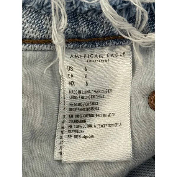 American Eagle Outfitters Distressed Patchwork Denim Shorts Women Size 6‎ - Image 8