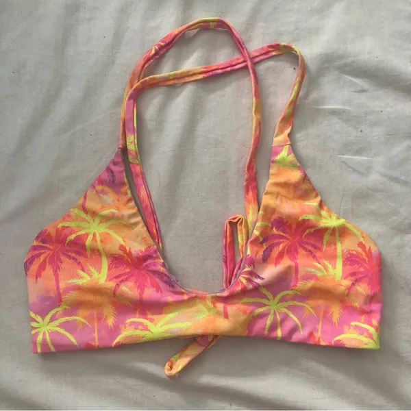 Moana Bikini Moana Swimwear Neon Nites Marlin Reversible Swim Top Size Large Multicolor - Image 3