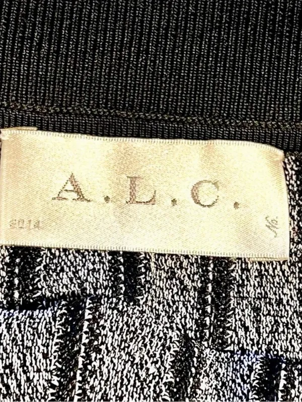ALC Frank 💥Black Gray Marled Knit A-Line Flare Knit Skirt Pull-On Stretch Size S💛 - Image 9