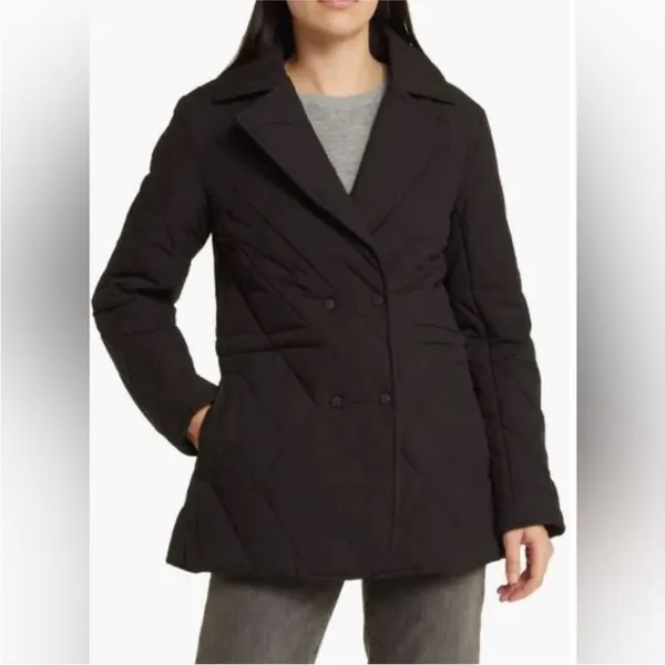 BCBGMAXAZRIA Women's‎ Quilted Water Resistant Blazer Black Size Medium normcore - Image 11