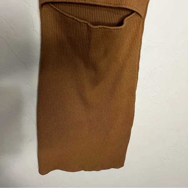 Wilfred Aritizia Tan Brown Brown Crescent Cutout‎ Kit Mini Dress - Image 4