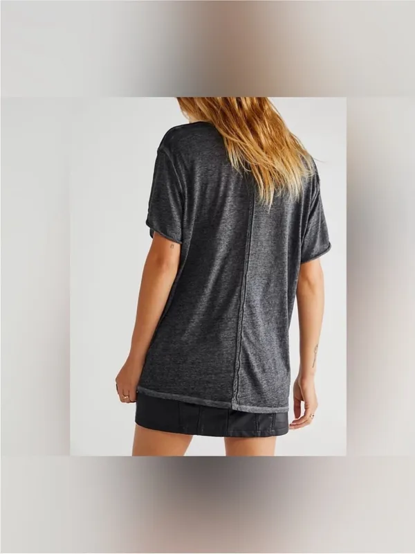 NWOT Free People We The Free Vella Tee - black - Small - Image 4