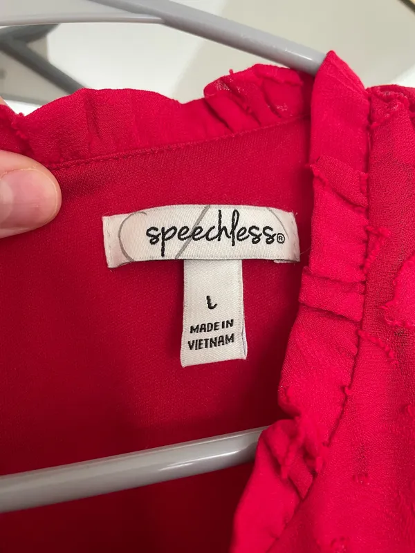 Women's Bright Red Ruffle Tiered Dress - Image 3