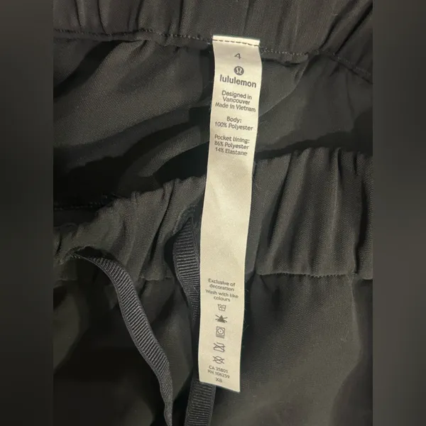 Lululemon Black Woven On The Fly Pull On Skirt Pockets 4 Elastic Waist - Image 6