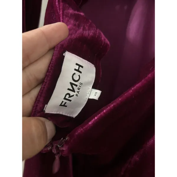 Woman’s Velvet Long Dress Size LXS Deep Fuchsia Formal Holiday Wedding Open Back - Image 2