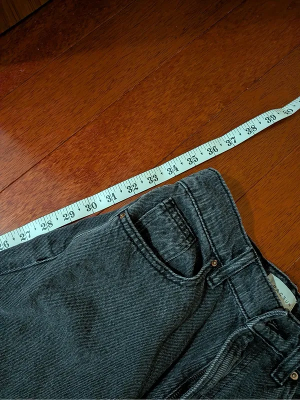 PacSun Nora Wide Leg Black Frayed Hem Jeans Size 25 - Image 7