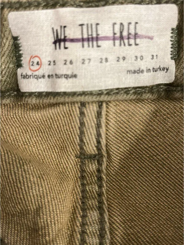 We the Free Green Denim pants jeans size 24 - Image 7