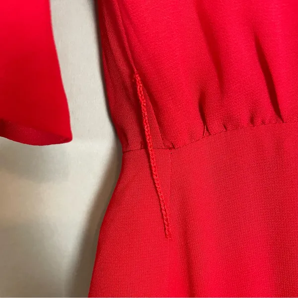 Revolve Dress Privacy‎ Please Red Lobster Asymmetrical Sz XS Ruffle Gown NO BELT - Image 9