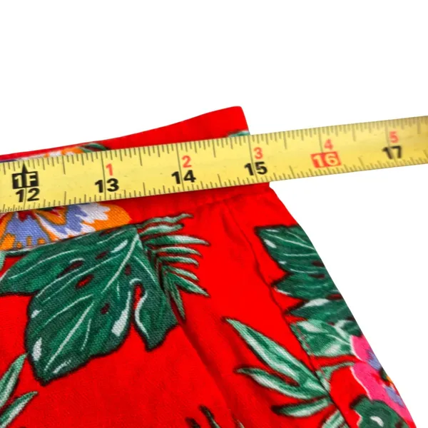 Old Navy Womens Red Tropical Floral Linen Blend Shorts Size 2 Summer Beach - Image 4
