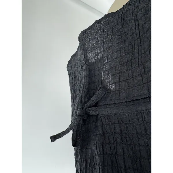 SCOOP Off Shoulder Peplum Blouse Black Tie Waist Long Ruffle Sleeve Casual Top L - Image 7