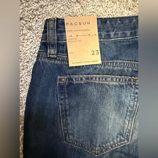 PacSun Jade Low Rise Bootcut Jeans Stretch Dark Blue Size 23 NWT - Image 8