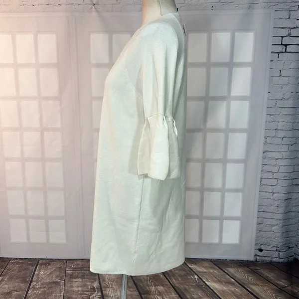 Moth Anthropologie NWT cream Flare sleeve Sweater shift Dress Size Large - Image 8