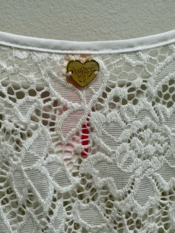 Victoria’s Secret White Lace Cover Up Babydoll Slip Dress Boho M - Image 4
