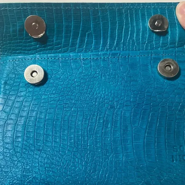 Leather clutch handmade hand dyed‎ textured blue black modern clean bag Soy Nica - Image 2