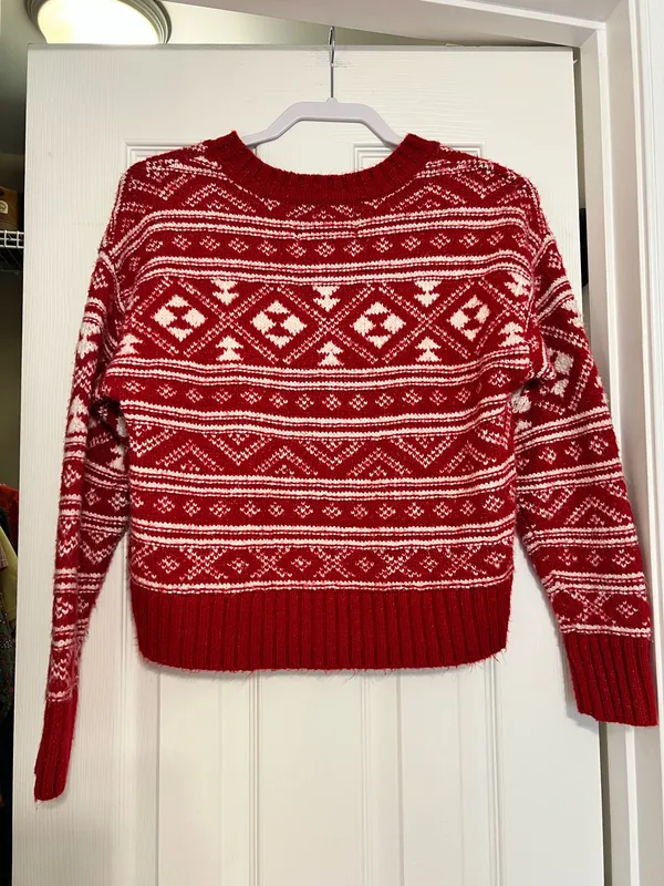 American Eagle red and white sweater  - Image 2