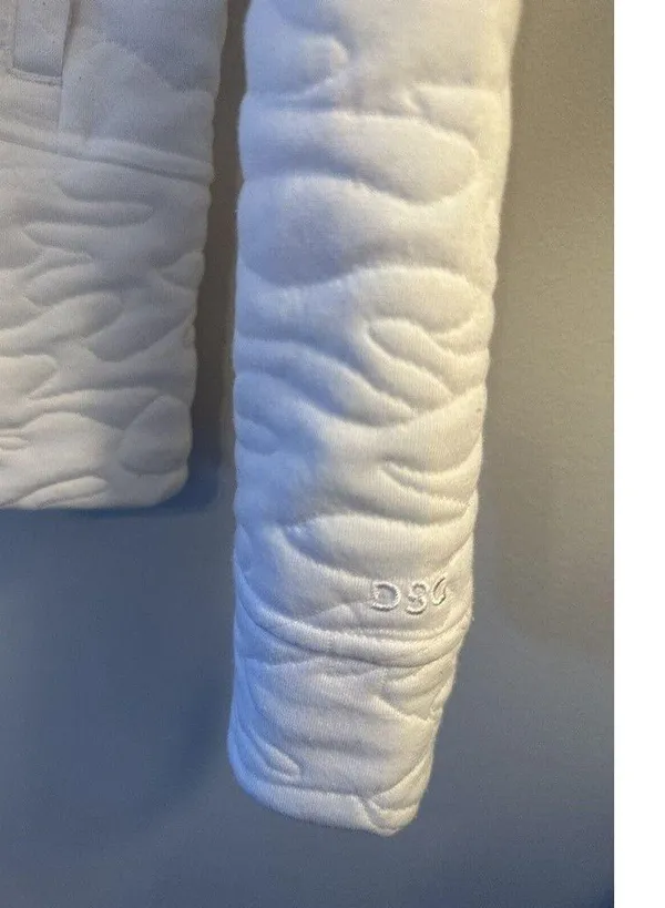 Dick's Sporting Goods DSG Women's Small Hooded Full Zip Sweatshirt White Quilted - Image 3