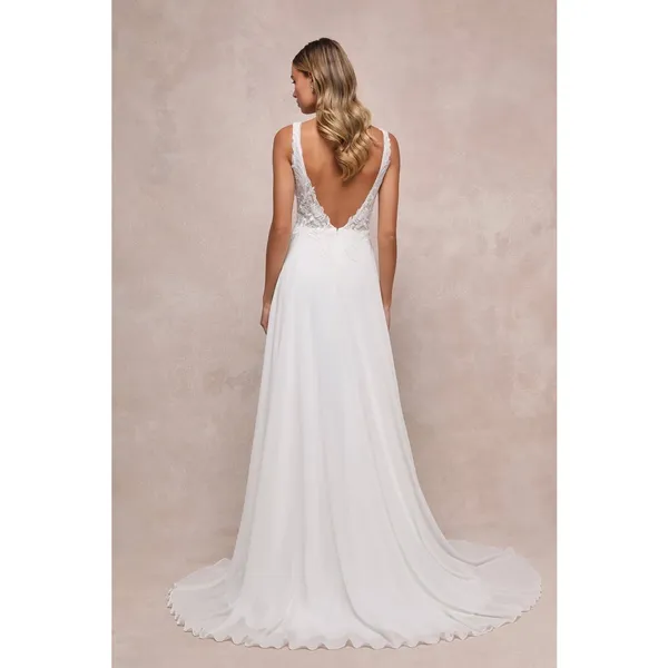 NWT Lulus Forever Promised White Chiffon Embroidered Sequin Maxi Dress Bridal L - Image 3