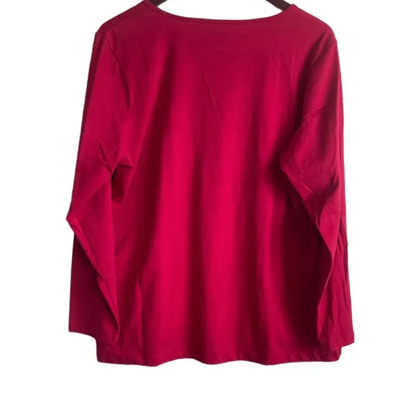 Christmas PJs Set Women 1X Red Long Sleeve Holiday Novelty Print Lounge Festive‎ - Image 4