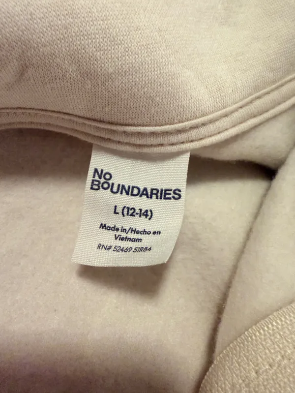 No Boundaries Cream Quarter-Zip Cropped Sweatshirt - Image 3