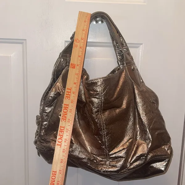 Metallic gold Nine West Women's Handbag y2k purse tote 2000s - Image 8
