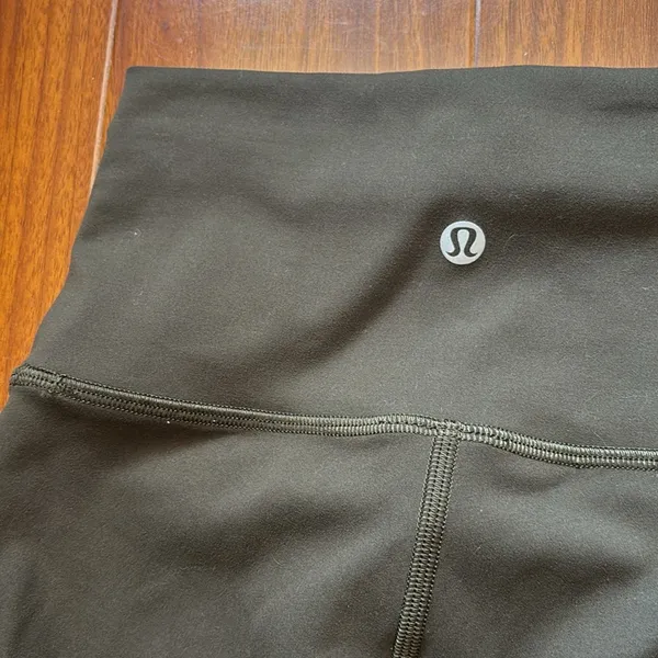 Lululemon Wunder Under High Waisted Olive Green 8 Inch Biker Short - Image 2
