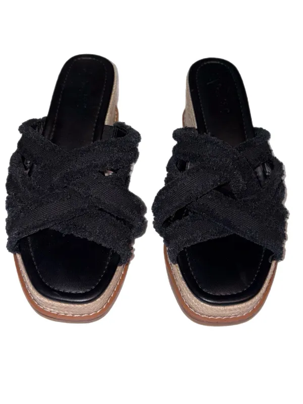 Splendid Danna Espadrille Wedge Sandal Black NEW Size 7.5 - Image 4