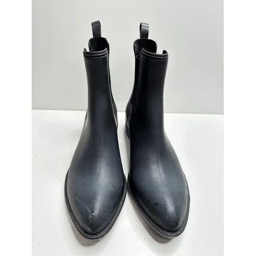Jeffrey Campbell Rosana Black Matte Rubber Chelsea‎ Rain Boots Size 6 - Image 5