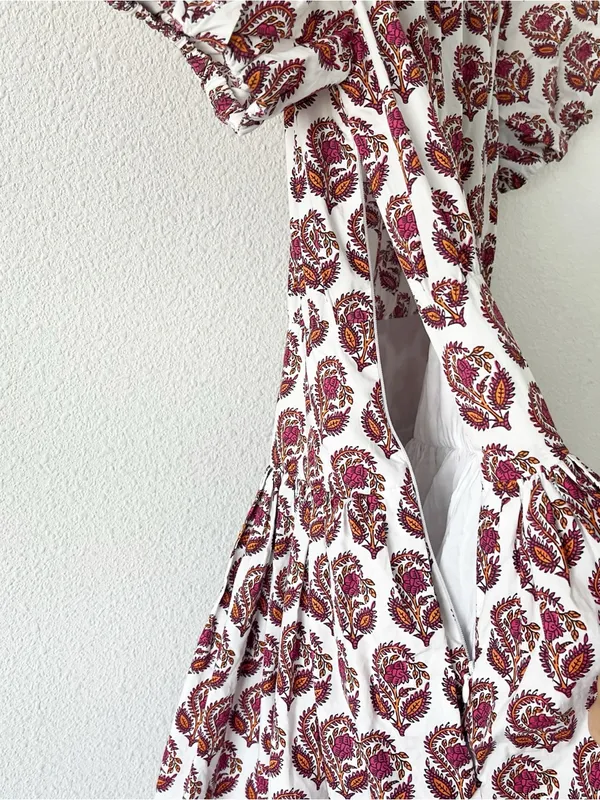 J.Crew Bouquet Block Print Cotton Poplin Cottagecore Vacation Floral Mini Dress - Image 9