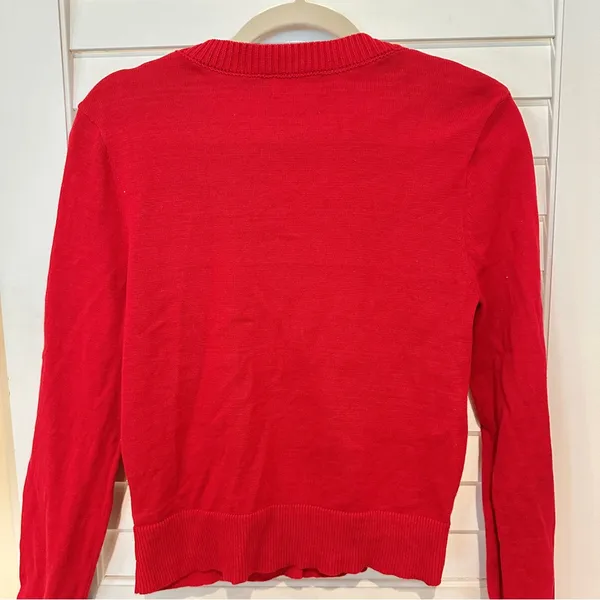 Edikted Red Cardigan Sweater Sz S Small Cotton - Image 6